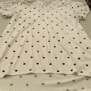COPY - White with black harts lularoe classic tee